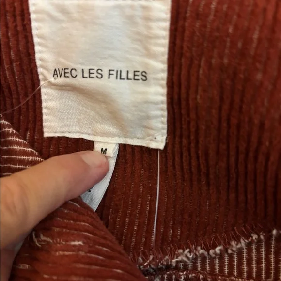 Avec Les Filles Terracotta Burnt Orange Corduroy Utility Jacket Shacket NWT - Picture 8 of 12